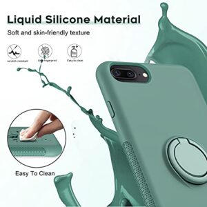 LeYi for iPhone 8 Plus Case iPhone 7 Plus Case, iPhone 6s Plus Case iPhone 6 Plus Case, with 2 PCS Glass Screen Protector, Liquid Silicone Gel Rubber Soft Shockproof Case for iPhone 8 Plus, Green