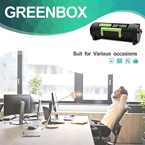 GREENBOX Remanufactured 501 50F1000 High-Yield Toner Cartridge Replacement for Lexmark 501 50F1000 50F000G 500G for MS610dn MS510dn MS415dn MS610de MS310d MS312dn Printers (1,500 Pages, 1 Black)
