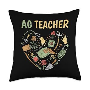 agriculture teacher gifts for men & women ag future farmer agriculture teacher throw pillow, 18x18, multicolor