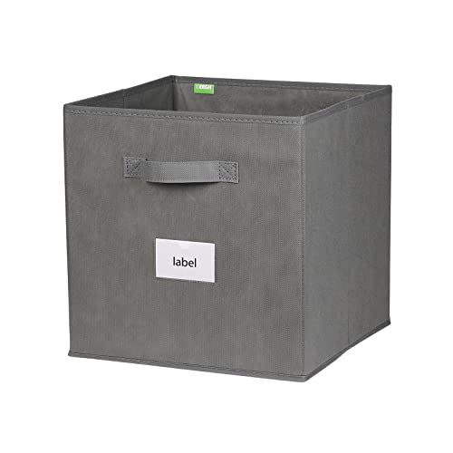 KEEGH Storage Cubes Cube Storage Bins 13x13x13 inch Foldable Fabric Closet Organizer for Shelves Storage Box Cubby Bins Cloth Nursery Decorative Basket with Handles, Dark Gray