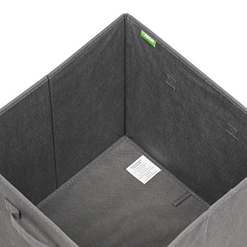 KEEGH Storage Cubes Cube Storage Bins 13x13x13 inch Foldable Fabric Closet Organizer for Shelves Storage Box Cubby Bins Cloth Nursery Decorative Basket with Handles, Dark Gray