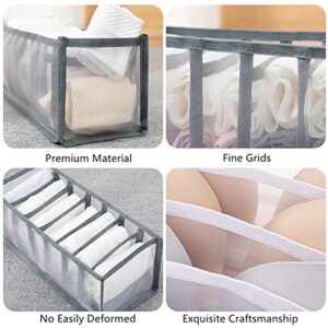 6 Pack Underwear Organizer, Drawer Organizer and Storage for Clothes, Foldable Washable Clothes Drawer Organizer, Clothing Organizer Drawer Divider 6/7/11 Compartments for Bra, Socks and Panties