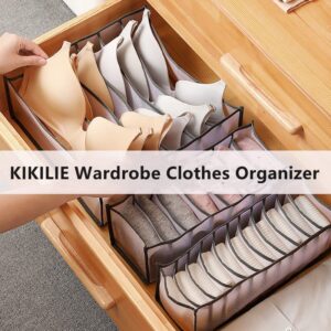 6 Pack Underwear Organizer, Drawer Organizer and Storage for Clothes, Foldable Washable Clothes Drawer Organizer, Clothing Organizer Drawer Divider 6/7/11 Compartments for Bra, Socks and Panties