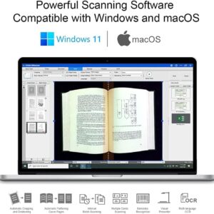VIISAN S21 Large Format Book & Document Scanner, Capture A2, 27MP High Resolution, Auto-Flatten & Fingerprint Removal Technologies, Adjustable Height, Multi-Language OCR, Run On Windows & macOS