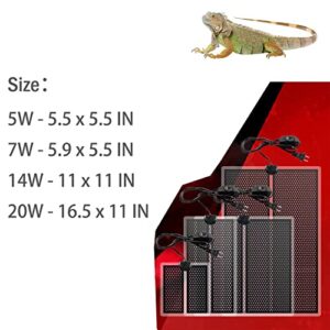 KABASI Reptile Heating Pad with Temperature Adjustment, 7W/ 14W/ 20W Waterproof Reptile Heat Mat Under Tank Pad for Reptiles Tortoise Snakes Lizard Gecko Hermit Crab Turtle Amphibians (20W-16.5x11 IN)