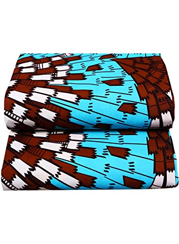 Vkceeool African Print Fabric Ankara Traditional Wax Fabric Dashiki Cloth Fabric 1 Yard (Fabric-A02)