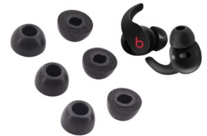 zotech 3 pairs replacement fit in case memory foam ear tips for beats fit pro beats studio buds (s/m/l, black)