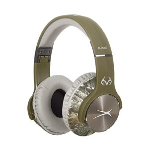 altec lansing r3volution x realtree wireless bluetooth headphones with 10 hours of battery life, deep bass, cooling earcups, 30 foot wireless range, auxiliary cable, foldable (real tree camo)