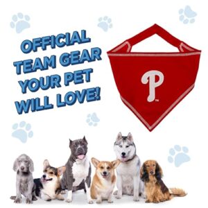 Pets First MLB Philadelphia Phillies TIE Bandana, Large/X-Large. Dog Bandana Scarf Bib for Pet Cat Dog. The Ultimate Game-Day, Party Bandanna (PHP-3550-L-XL)