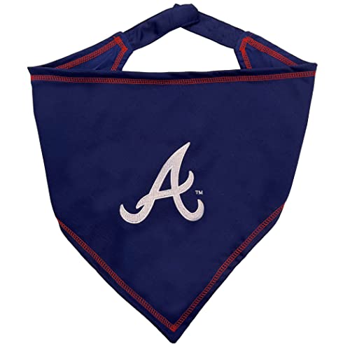 Pets First MLB Atlanta Braves TIE Bandana, Large/X-Large. Dog Bandana Scarf Bib for Pet Cat Dog. The Ultimate Game-Day, Party Bandanna (BRV-3550) (BRV-3550-L-XL)