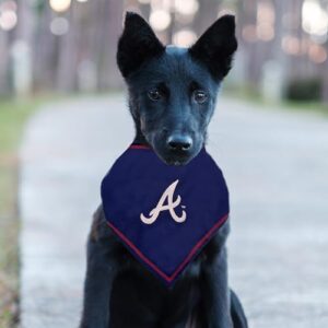 Pets First MLB Atlanta Braves TIE Bandana, Large/X-Large. Dog Bandana Scarf Bib for Pet Cat Dog. The Ultimate Game-Day, Party Bandanna (BRV-3550) (BRV-3550-L-XL)