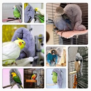 SIMENA Bird Buddy, Corner Fleece Bird Blanket, Cozy Bird Bed Warmer Parrot House for Cage, Cuddle Nest Hanging Toy for Lovebirds Parakeet (Medium)