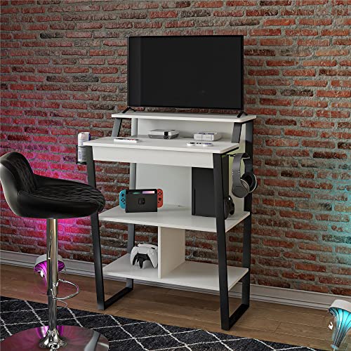 NTENSE Genesis Gaming Desk/Arcade Stand, White