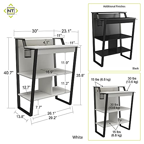 NTENSE Genesis Gaming Desk/Arcade Stand, White