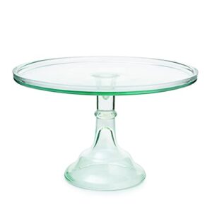 Colorful Glass Footed Crystal Cake Stand 12" Large Pretty Cake Stand, Stands for Dessert Table, Wedding, Baby Shower, Serving Trays for Party or Brunch Decorations, Cake Plate Serving Platter