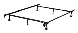 kb designs - 6-leg adjustable metal queen, full, full xl, twin, twin xl, bed frame with rug rollers & locking wheels