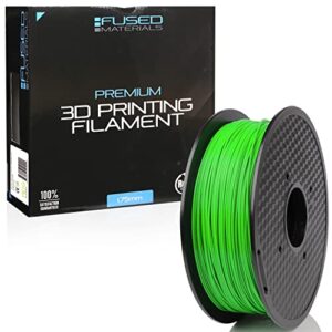 fused materials green petg 3d printer filament - 1kg spool, 1.75mm, dimensional accuracy +/- 0.03 mm, (green)