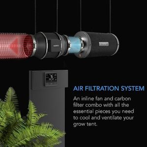 AC Infinity Air Filtration PRO Kit 4”, CLOUDLINE PRO Inline Fan with Temperature Humidity WiFi Controller, Carbon Filter Ducting, Cooling Ventilation System for Grow Tents, Hydroponics, Indoor Gardens