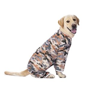 miaododo lightweight recovery surgery recovery suit for large medium dogs,camouflage quick dry dog t-shirts bodysuit pajamas pjs full body for shedding, prevent licking, wound protection (36)