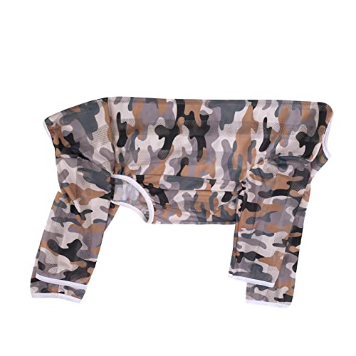 Miaododo Lightweight Recovery Surgery Recovery Suit for Large Medium Dogs,Camouflage Quick Dry Dog T-Shirts Bodysuit Pajamas PJS Full Body for Shedding, Prevent Licking, Wound Protection (36)