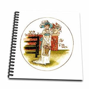 3dRose Pretty Kate Greenaway Illustration of a Girl with a Basket of... - Drawing Books (db_356331_2)