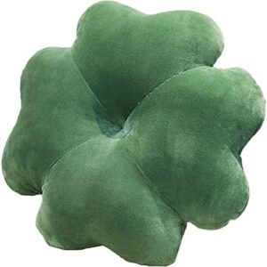 tezimjia3d four-leaf clover throw pillow plush seating cushion home decoration - cute room decor for girls, teens, tweens & toddlers - plush pillow for reading and afternoon nap (green-large)