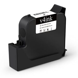v4ink original solvent fast dry ink cartridge eb22b-l (1 inch) replacement bentsai b35 b85 handheld inkjet printer (black, 1-pack)