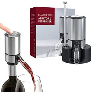 andrsan electric wine aerator, wine dispenser pump set with retractable tube, portable one-touch wine decanter, best gift for wine lovers or own use, suitable for travel/home