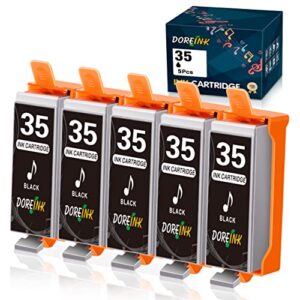 doreink compatible 35 pgi 35 / pgi35 ink cartridge replacement for canon pgi 35 / pgi35 with pixma tr150 ip110 ip100 mini260 mini320 printer (5 pack,black)
