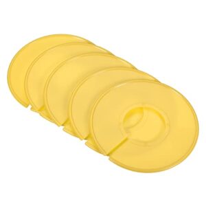 patikil clothes dividers 10 pack blank clothing rack size sorting reusable wardrobe round hanger separator, yellow