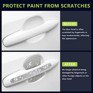 8Pcs Bling Car Door Handle Protector, Bling Car Accessories Crystal Glitter Door Handle Protector Stickers and Decals Scratch Safety Reflective Auto Sticker for Woman …