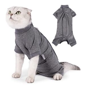 cat surgical recovery suit professional for male female dog abdominal wounds cone e-collar alternative, anti-licking or skin diseases pet surgical recovery pajama suit, soft fabric onesies for cats