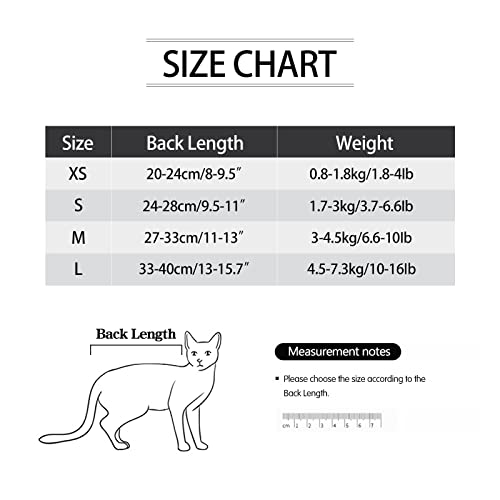 Cat Surgical Recovery Suit Professional for Male Female Dog Abdominal Wounds Cone E-Collar Alternative, Anti-Licking Or Skin Diseases Pet Surgical Recovery Pajama Suit, Soft Fabric Onesies for Cats