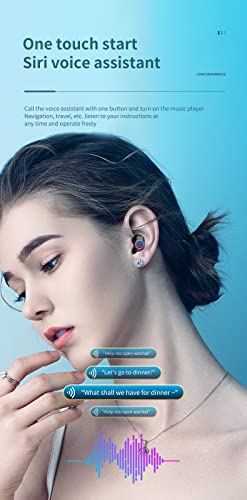 2022 TWS Wireless Bluetooth 5.2 Earhone, Touch Control Stereo Headset with Mic and LED Display, Waterproof Noise-Reduction Earbuds for Sport/Work