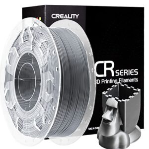 creality pla filament 1.75mm, ender upgrade cr series 3d printer pla, 1kg(2.2lbs)/spool, dimensional accuracy ±0.03mm, fit most fdm 3d printer(silver pla)