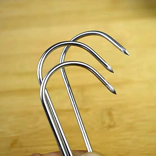 10Pcs 6 Inches Stainless Steel Butcher Hook, Stainless Steel Butcher Hooks for Meat Processing,s hooks Hanging Processing Butcher Hook（Silver thick 2.5 mm）