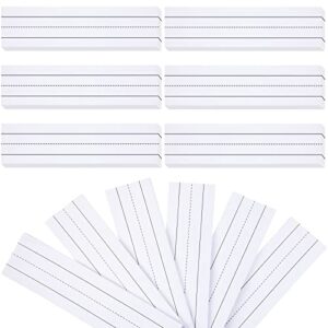 600 sheets sentence strips ruled for teachers name writing strips adhesive lined word strips classroom supplies dry erase sentence strips for school office supplies, 3 x 12 inch, 6 pack (white)