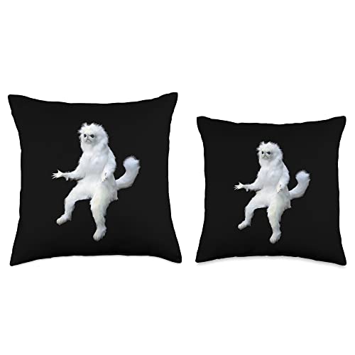 Persian Cat Room Guardian Meme Throw Pillow, 18x18, Multicolor