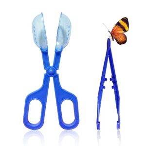 roranic feeding tongs,bug tweezers for kids adults, reptile feeding tweezers long handle feeder tools for fish aquariums reptiles snakes lizard gecko spider and bird (blue)
