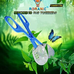 RORANIC Feeding Tongs,Bug Tweezers for Kids Adults, Reptile Feeding Tweezers Long Handle Feeder Tools for Fish Aquariums Reptiles Snakes Lizard Gecko Spider and Bird (Blue)