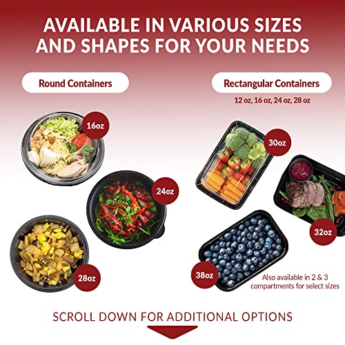 Reli. Meal Prep Containers, 32 oz. | 45 Pack | 2 Compartment Food Container w/Lids | Microwavable Food Storage Containers/To Go | Black Reusable Bento Box/Lunch Box Containers for Food/Meal Prep