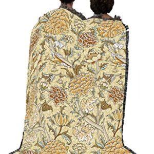 Pure Country Weavers William Morris Cray Butterscotch Blanket - Arts & Crafts - Gift Tapestry Throw Woven from Cotton - Made in The USA (72x54)