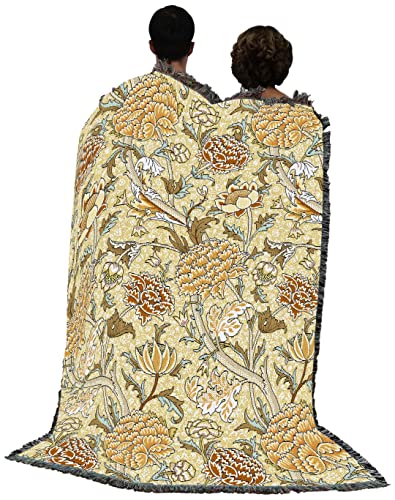 Pure Country Weavers William Morris Cray Butterscotch Blanket - Arts & Crafts - Gift Tapestry Throw Woven from Cotton - Made in The USA (72x54)