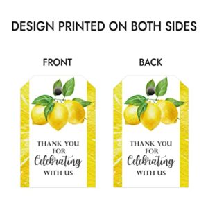 Lemon Thank You Favor Tags - Favors for Lemon Bridal Shower She Found Her Main Squeeze - 60 Pack