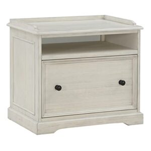 osp home furnishings country meadows lateral file cabinet with top shelf, antique white