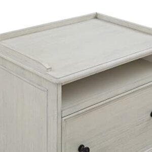 OSP Home Furnishings Country Meadows Lateral File Cabinet with Top Shelf, Antique White