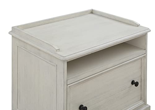 OSP Home Furnishings Country Meadows Lateral File Cabinet with Top Shelf, Antique White