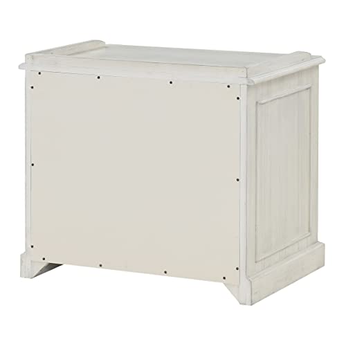 OSP Home Furnishings Country Meadows Lateral File Cabinet with Top Shelf, Antique White