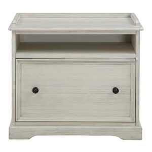 OSP Home Furnishings Country Meadows Lateral File Cabinet with Top Shelf, Antique White