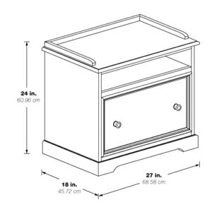 OSP Home Furnishings Country Meadows Lateral File Cabinet with Top Shelf, Antique White